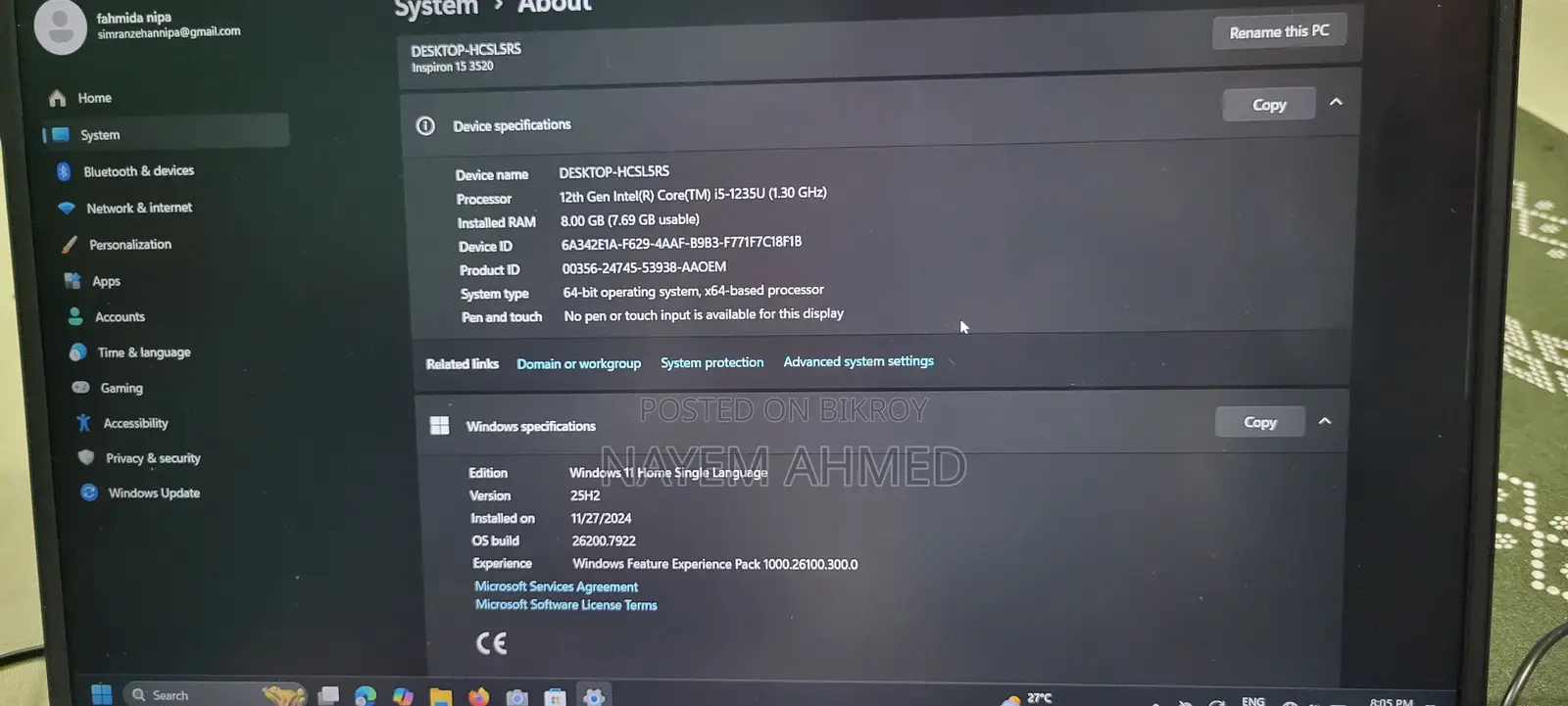 Laptop Dell Inspiron 15 3521 8GB Intel Core i5 SSD 512GB