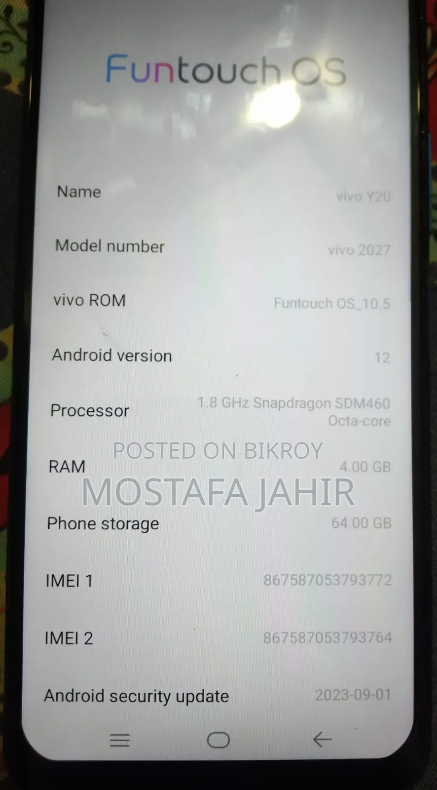 Vivo Y20 64 GB Blue