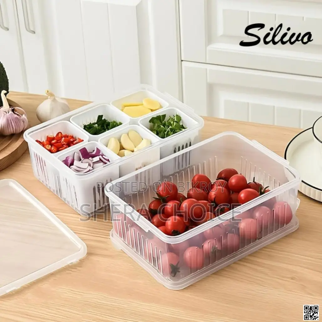 6-Grid Fridge Storage Box, Refrigerator Storage Box 6-Grid