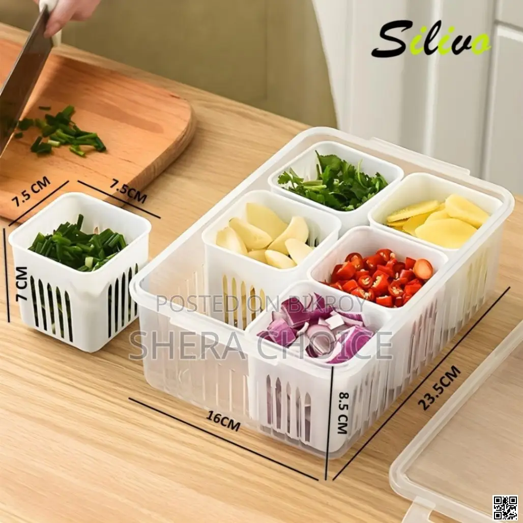6-Grid Fridge Storage Box, Refrigerator Storage Box 6-Grid