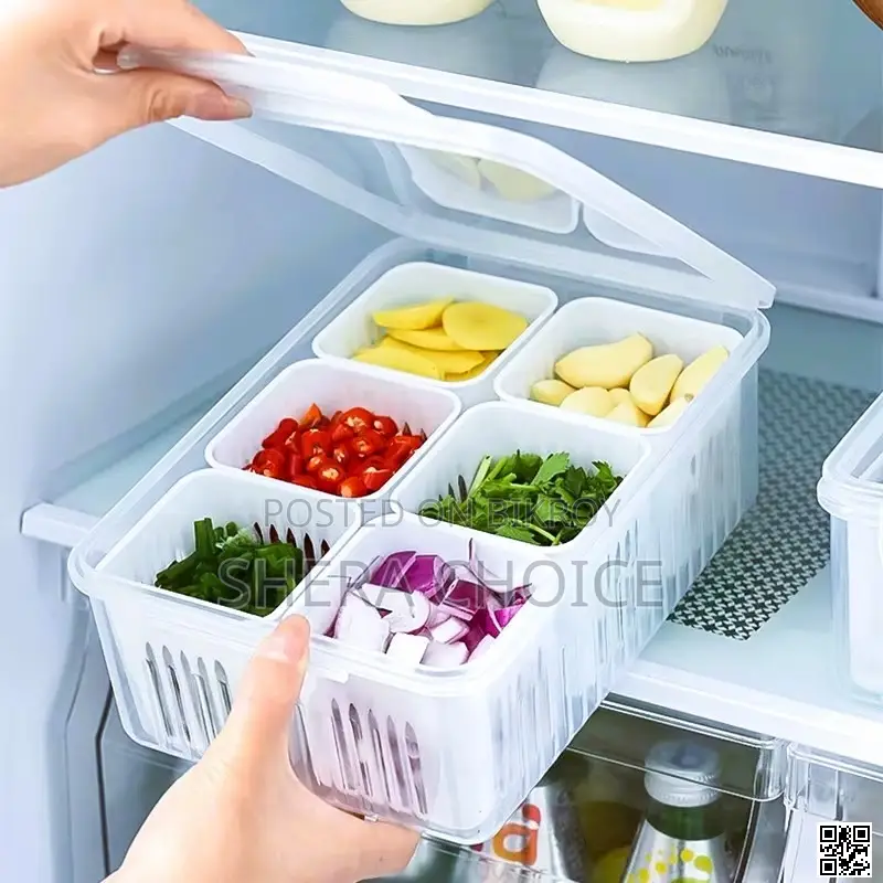 6-Grid Fridge Storage Box, Refrigerator Storage Box 6-Grid