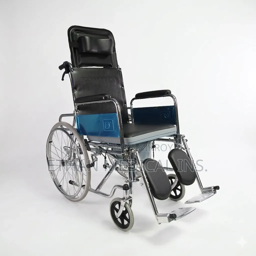 Reclining Backrest With Commode Wheelchair
