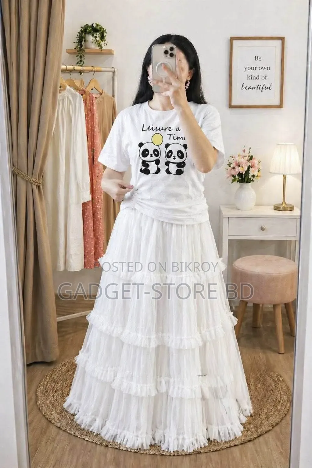 Premium T-Shirt and Soft Net Skirt Set for Women