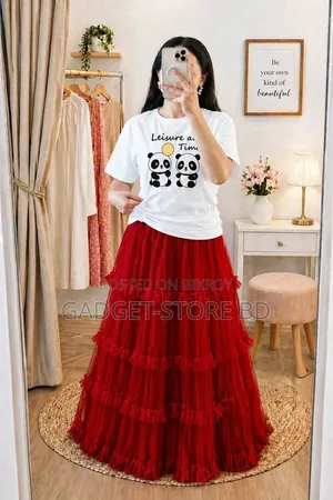 Premium T-Shirt and Soft Net Skirt Set for Women