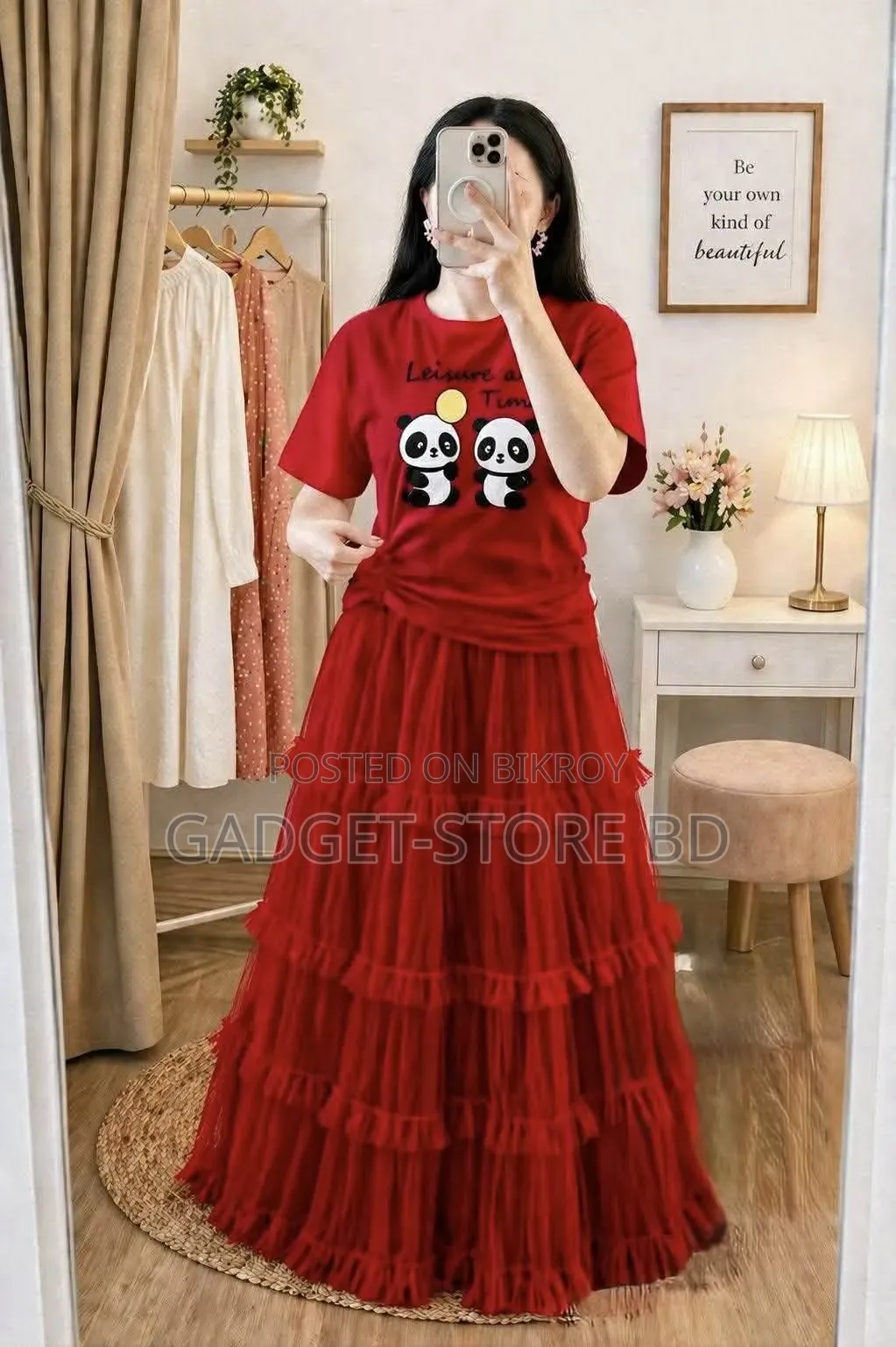 Premium T-Shirt and Soft Net Skirt Set for Women