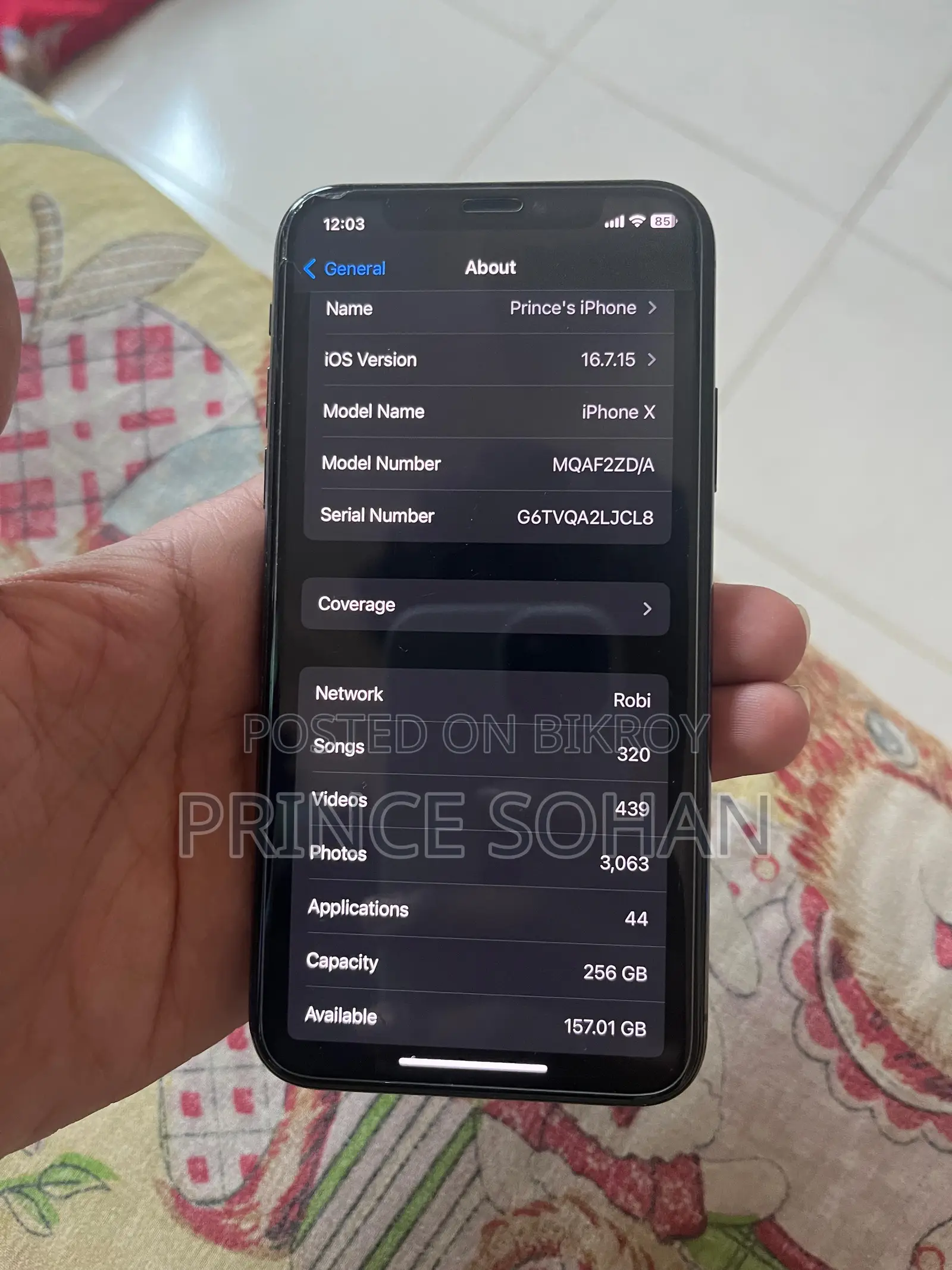 Apple iPhone X 256 GB Black