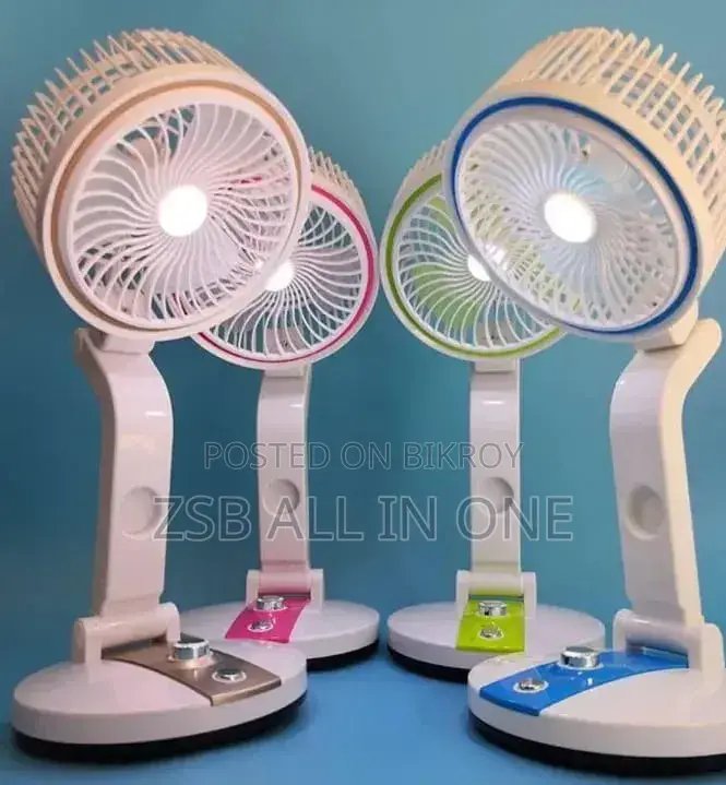 রিচার্জেবল ফোল্ডিং ফ্যান উইথ এলইডি লাইট