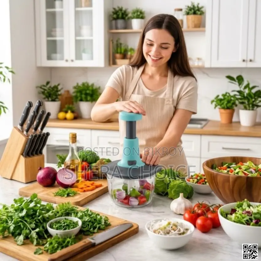 Manual Push Type Food Chopper – 1.5l Large Capacity Kitchen Helper