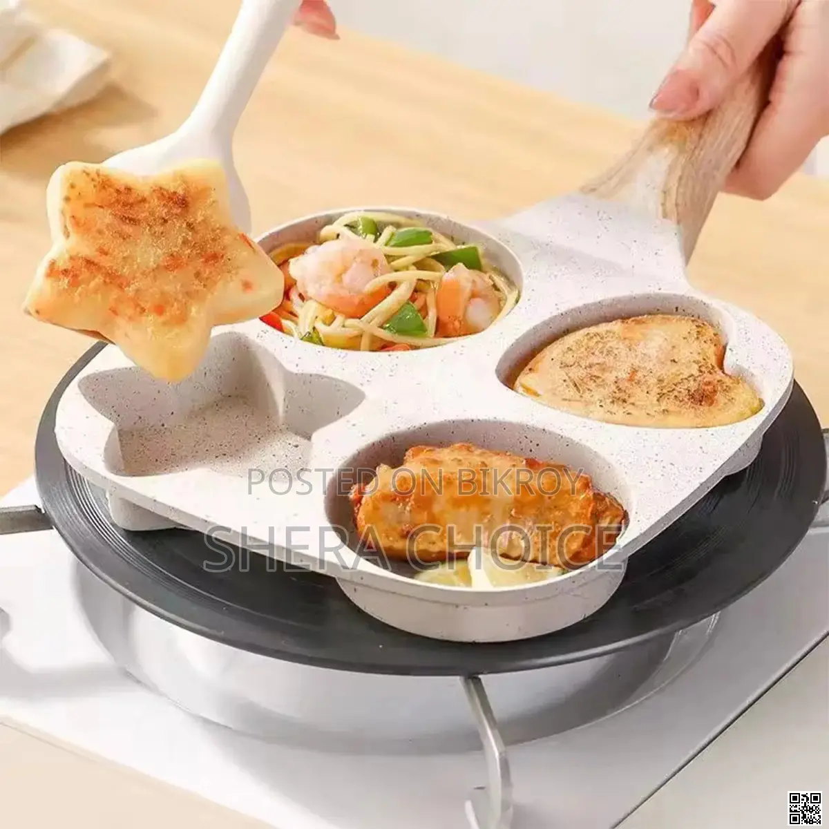 4-in-1 Non-stick Breakfast Frying Pan – Complete Breakfast in One Pan