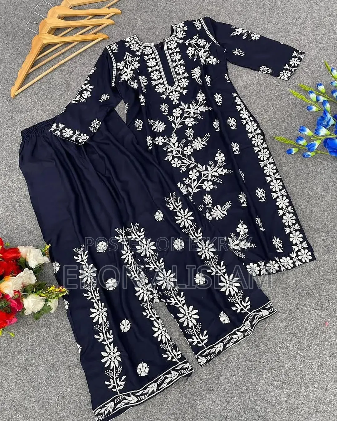 2-piece Embroidered Fabric Set