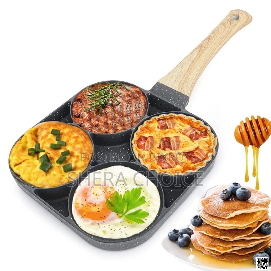 4-in-1 Non-stick Breakfast Frying Pan – এক প্যানে পুরো সকালের নাশতা!