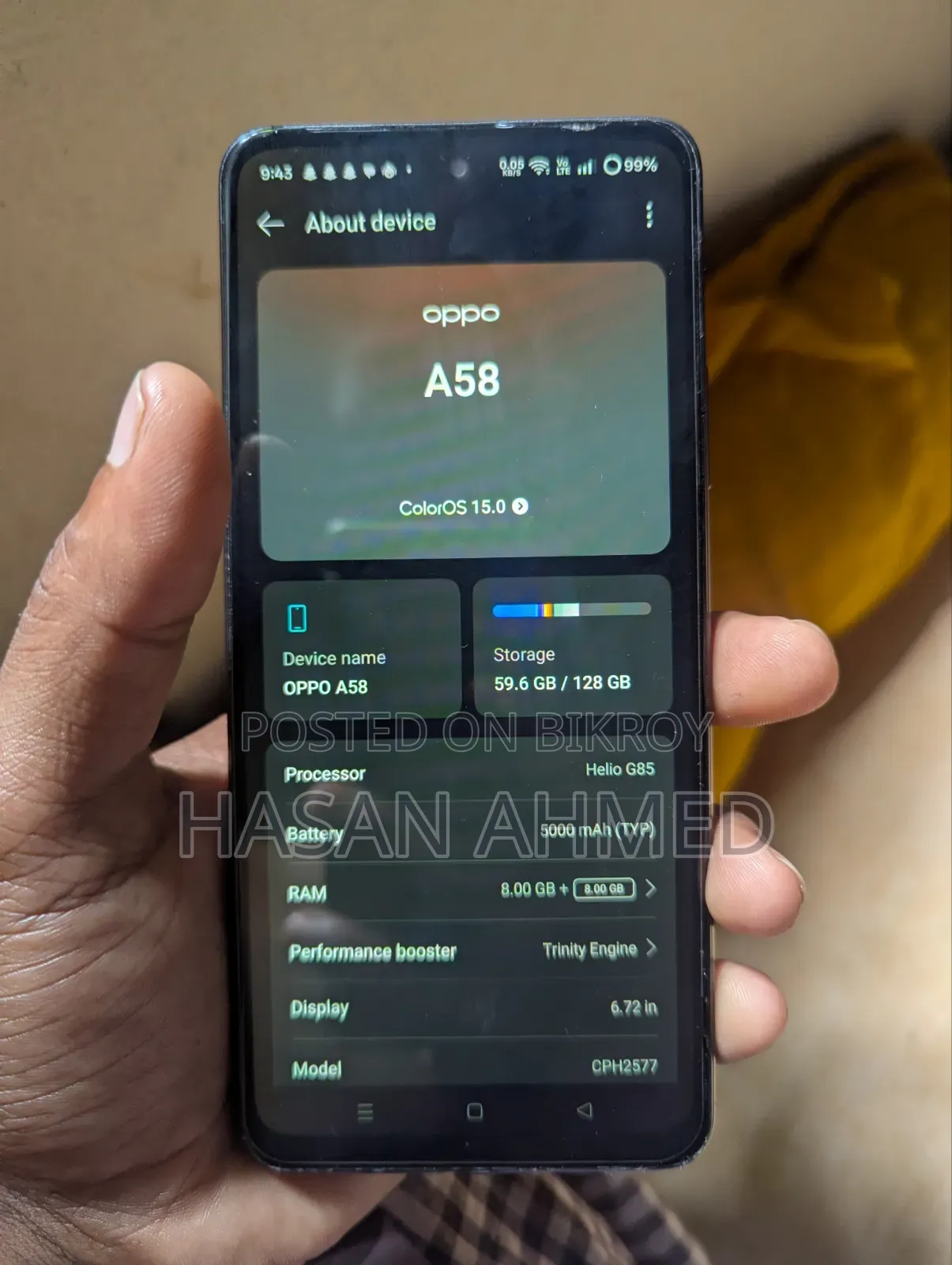Oppo A58 128 GB Black