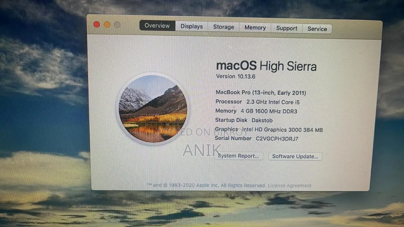 Laptop Apple MacBook 2013 4GB Intel Core I5 SSD 128GB
