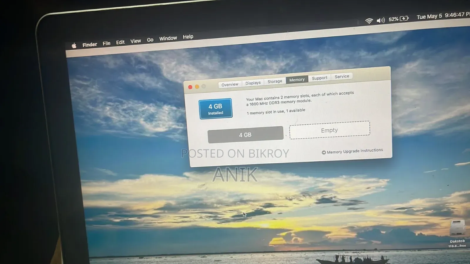 Laptop Apple MacBook 2013 4GB Intel Core I5 SSD 128GB