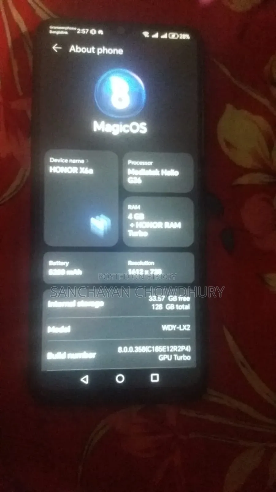 Honor X6a 128 GB Black