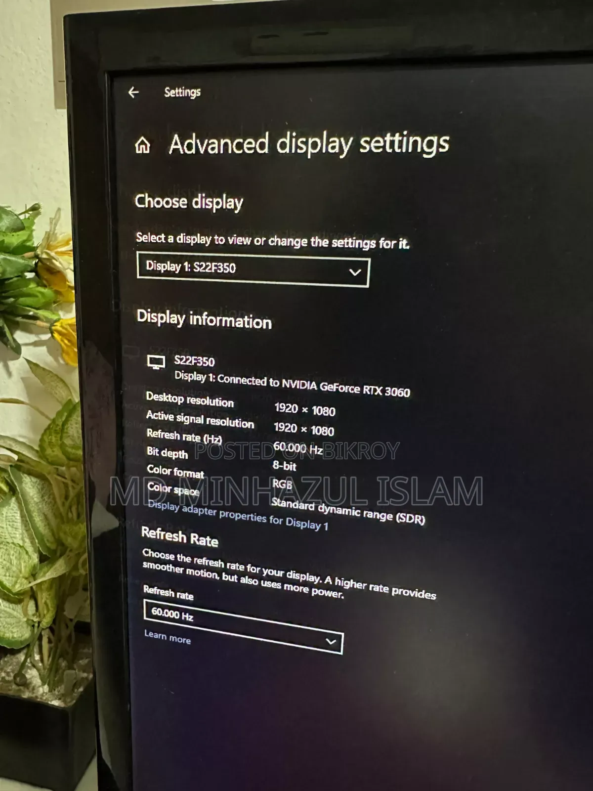 22-inch Samsung Monitor. Full HD Monitor