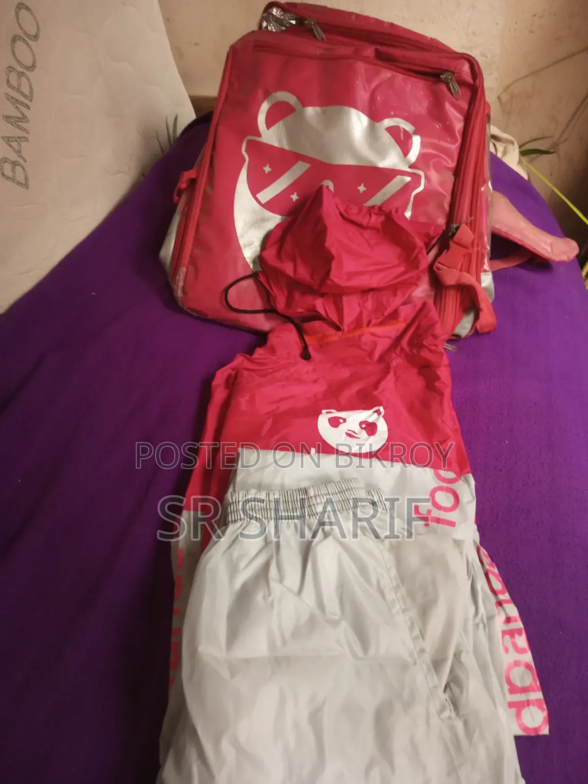 Food Panda Delivery Bag and Raincoat