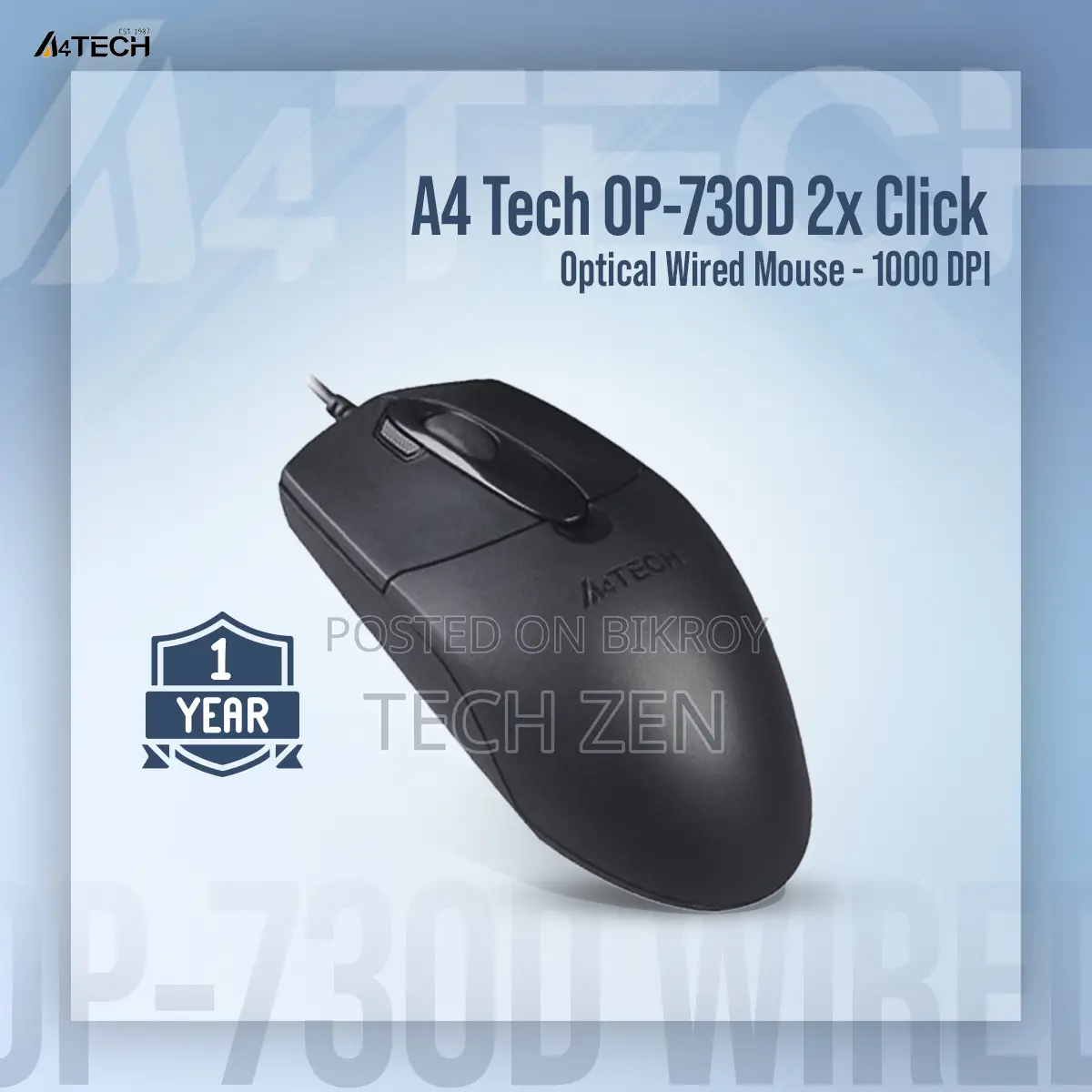 A4tech Op-730d 2x Click Optical Wired Mouse