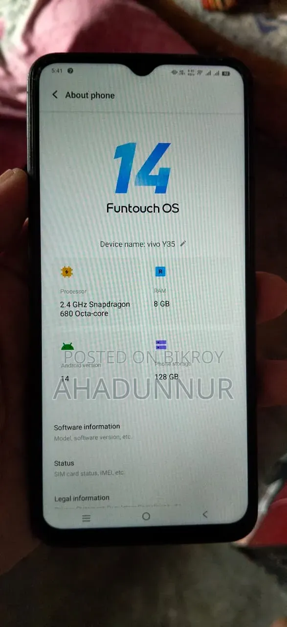 Vivo Y35 5G 128 GB Gray