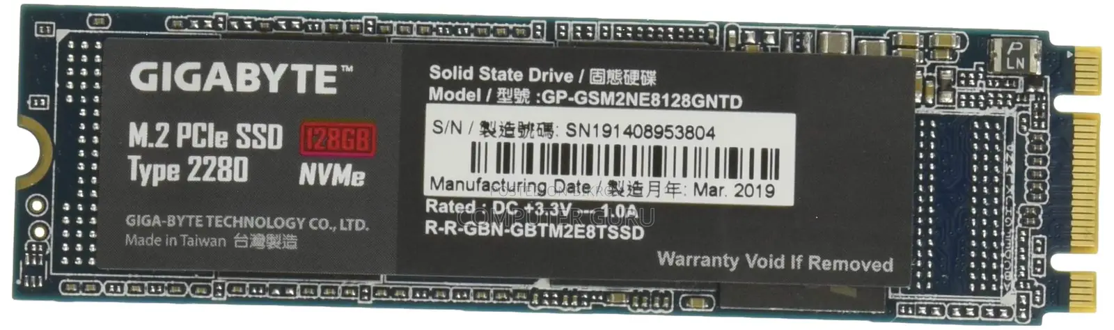 Gigabyte 128gb Nvme M.2 2880 SSD