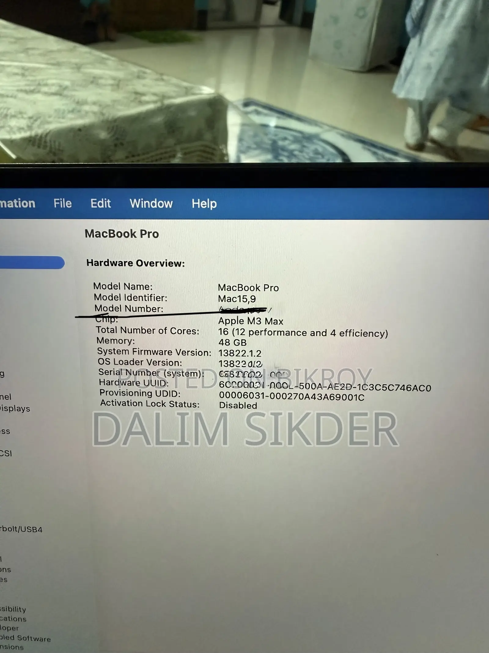 Laptop Apple MacBook Pro 2023 M3 Max 16-inch 48GB Apple M3 Max SSD 1T
