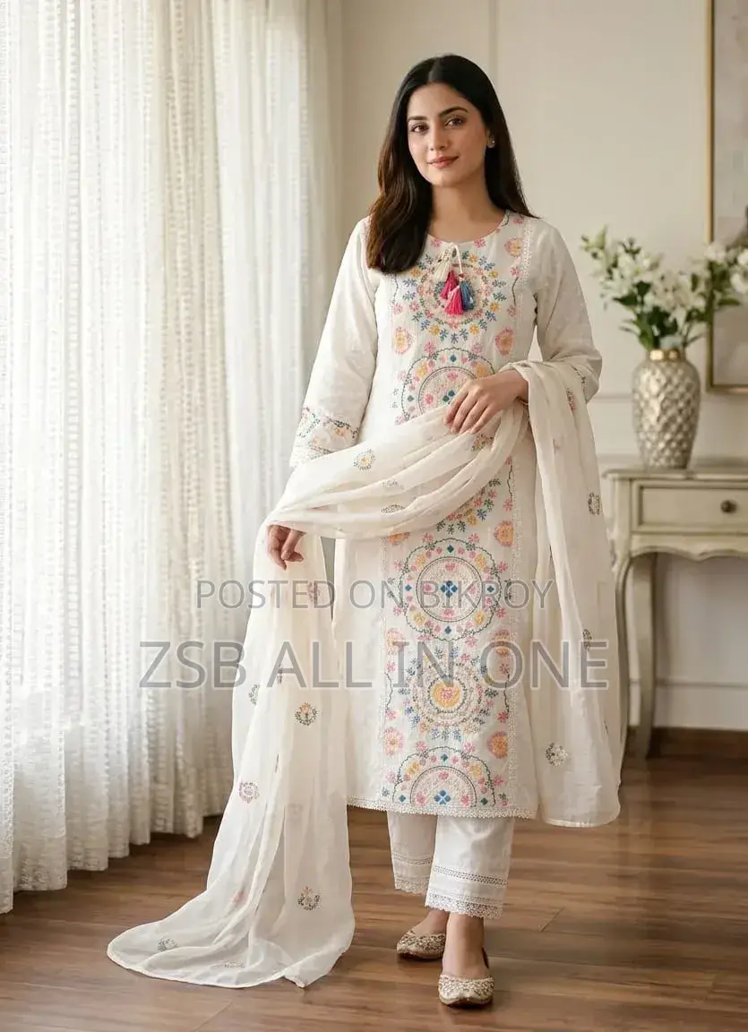 Eid Special Embroidery Work Premium Quality Three Piece