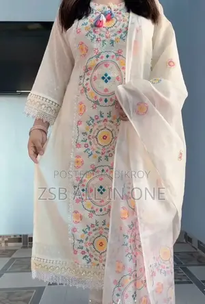 Eid Special Embroidery Work Premium Quality Three Piece