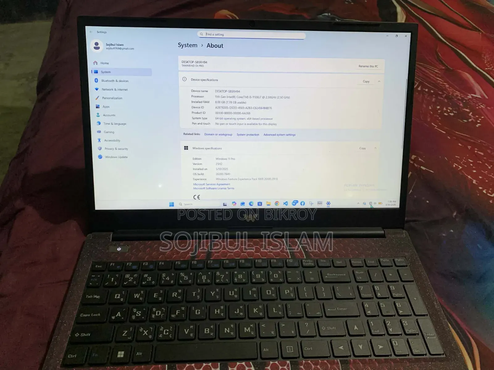 Laptop 8GB Intel Core I5 SSD 512GB
