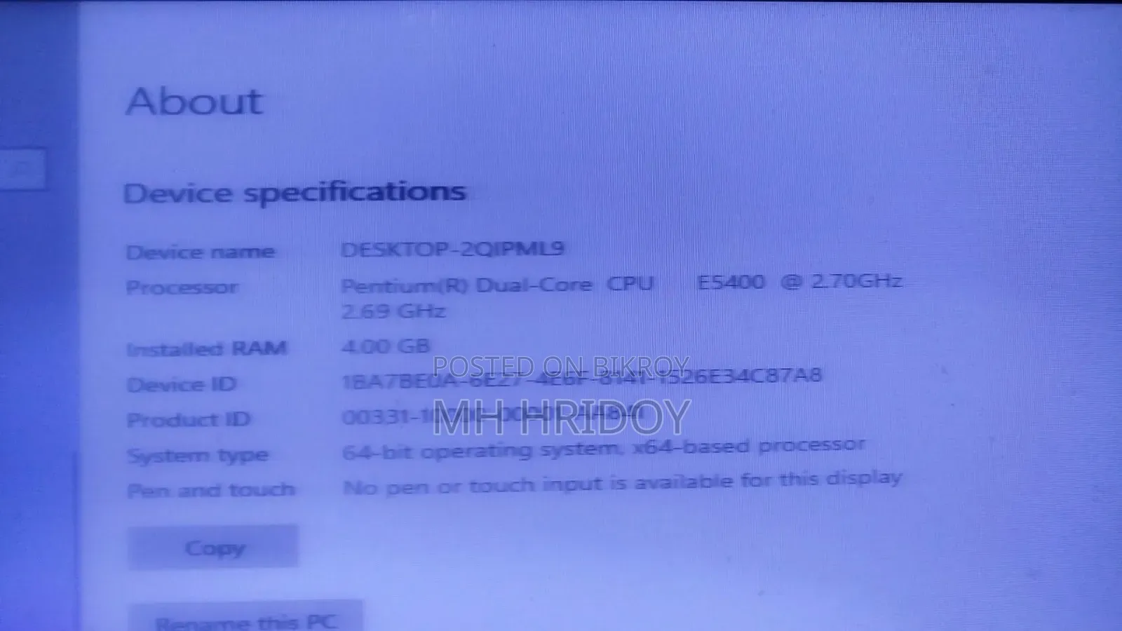 Desktop Computer 4GB SSD 128GB