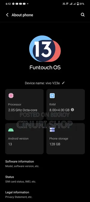 Vivo V23 128 GB Rose Gold