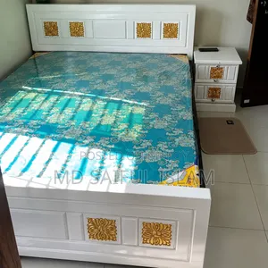 High-Quality Teak Wood Bed and Almirah Side Box