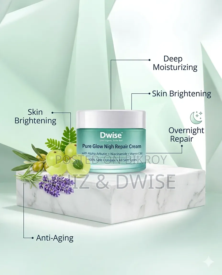 Dwise Pure Glow Night Repair Cream With Anti-Aging Formulation