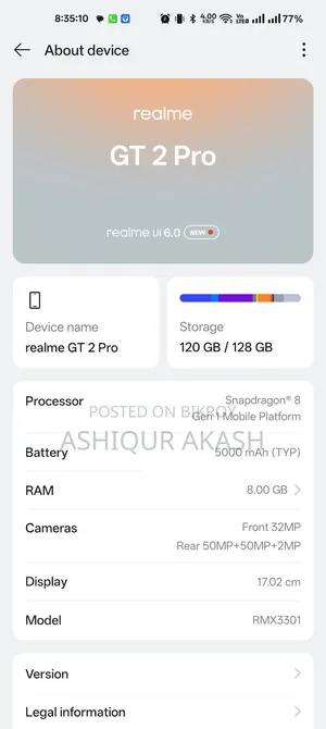 Realme GT2 Pro 128 GB Silver