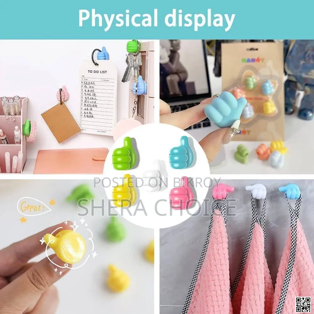 10pcs Silicone Thumb Self-adhesive Wall Hooks
