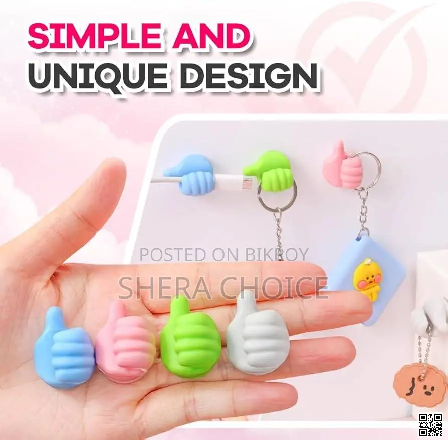 10pcs Silicone Thumb Self-adhesive Wall Hooks