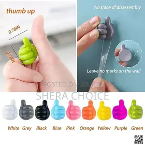10pcs Silicone Thumb Self-adhesive Wall Hooks