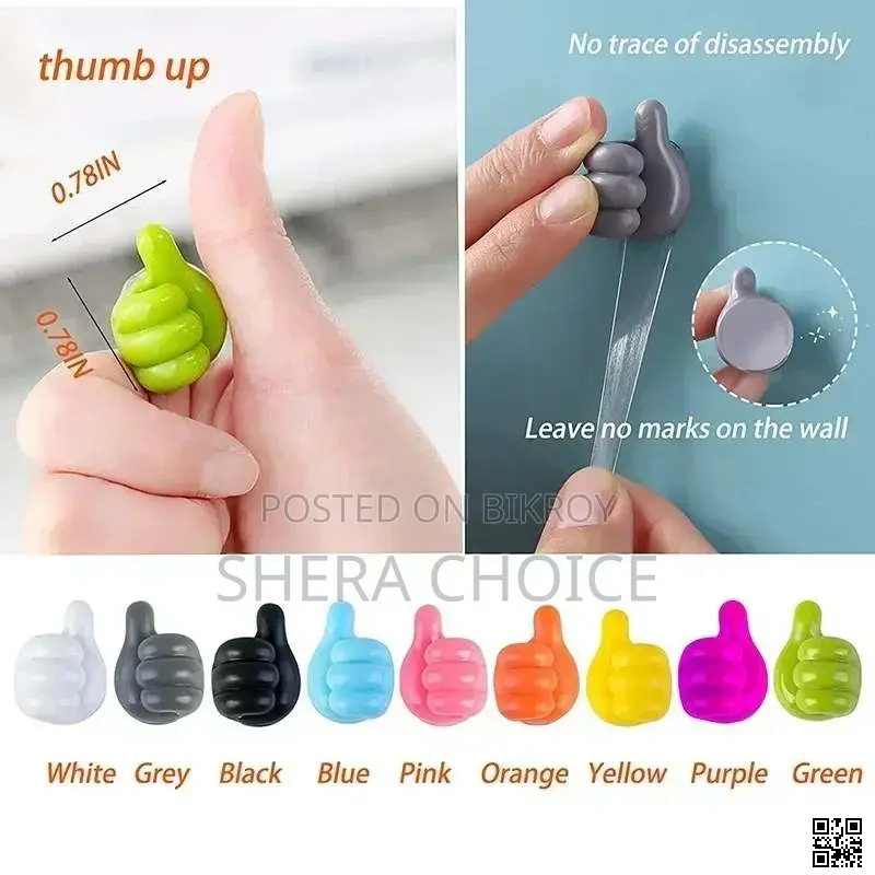 10pcs Silicone Thumb Self-adhesive Wall Hooks