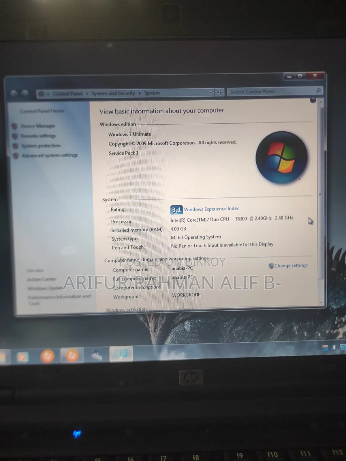 Laptop HP Compaq 6910p 4GB Intel Core 2 Duo SSD 128GB
