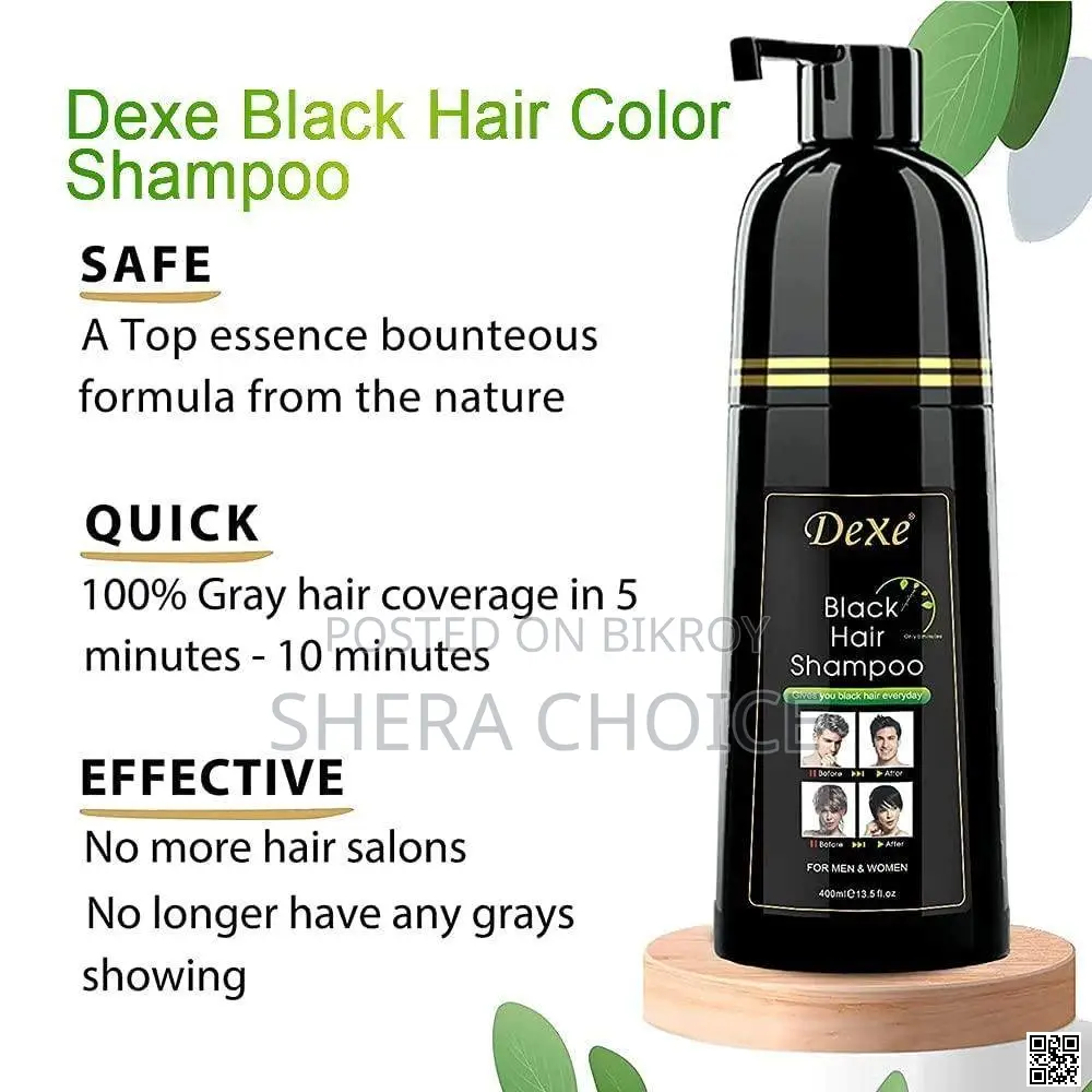 Dexe Black Hair Shampoo 400ml – Instant Hair Shampoo (Men Women)