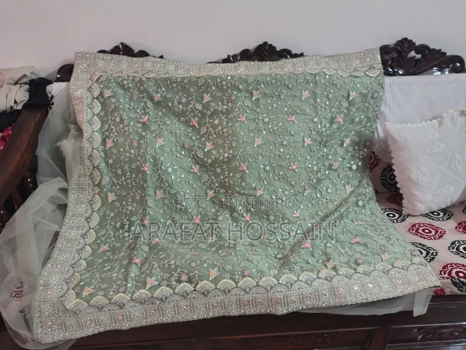 Heavy Stone Work Net Saree for Sale