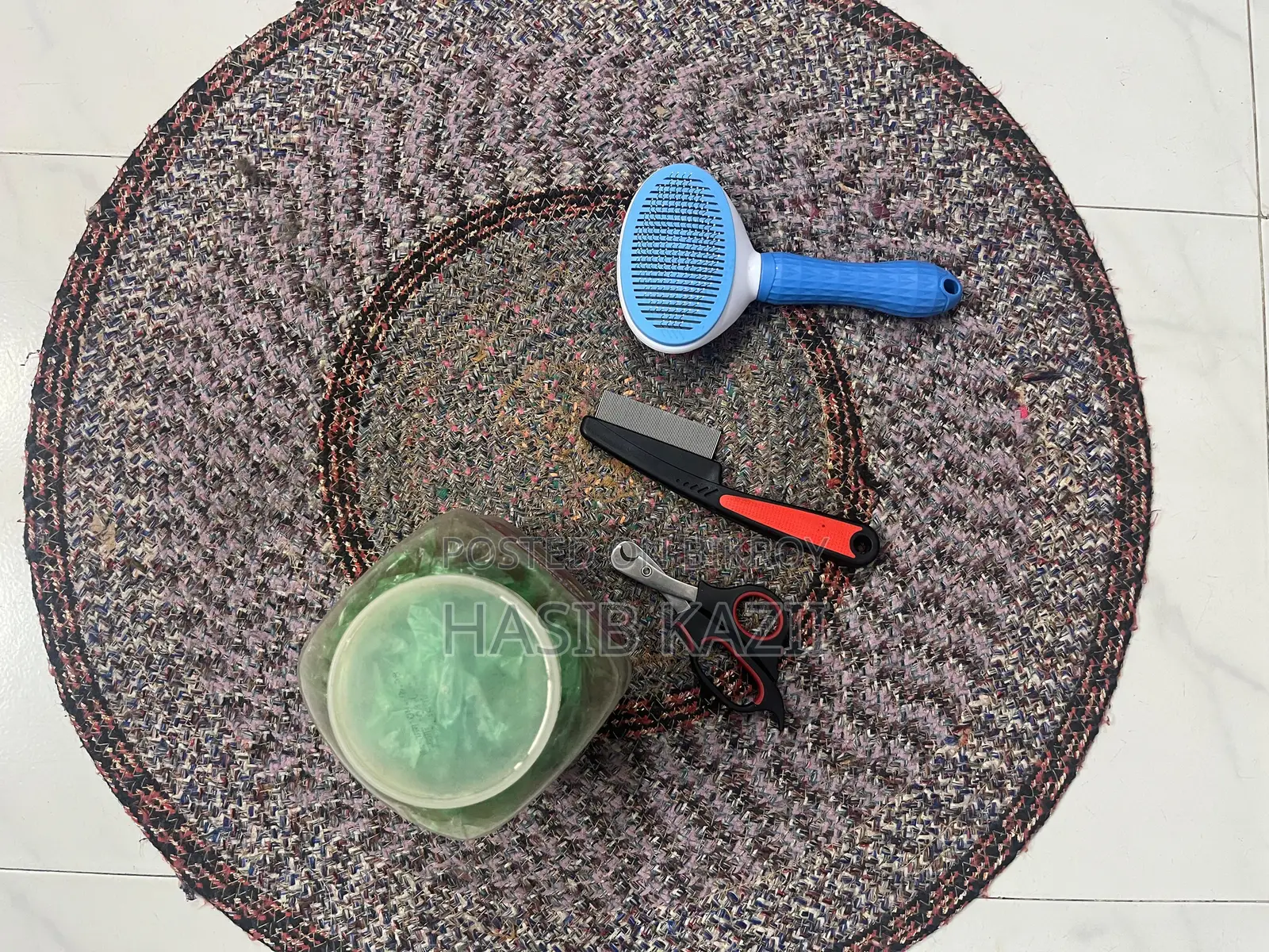 Nail Cutter, Cat Food, Brush, Flea Comb