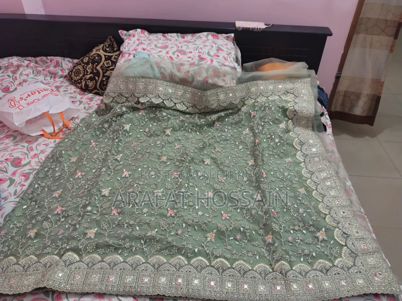 Heavy Stone Work Net Saree for Sale