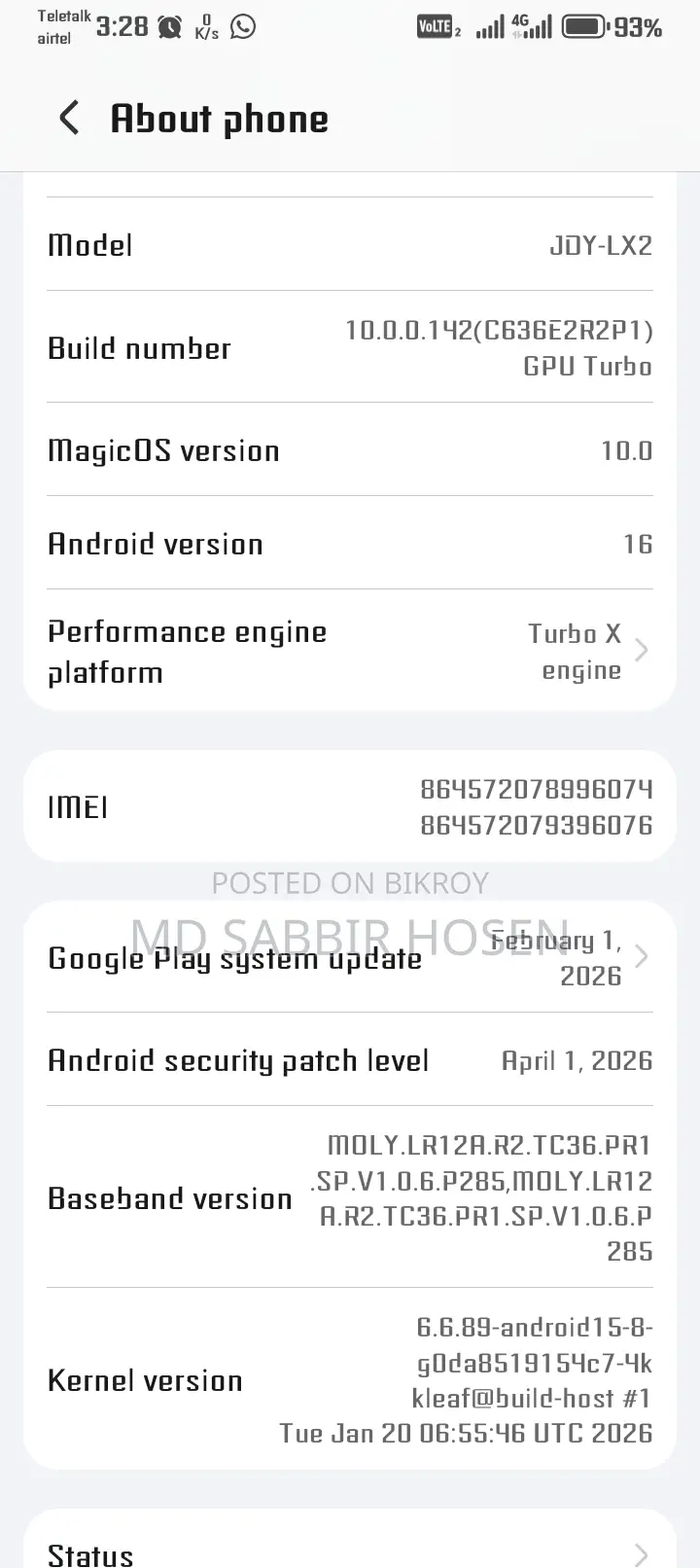 Honor X6b 128 GB