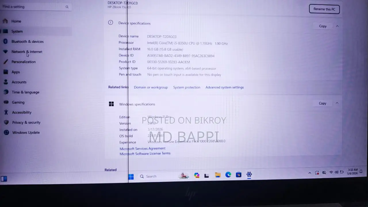 Laptop HP ZBook 15u G5 16GB Intel Core I5 SSD 500GB