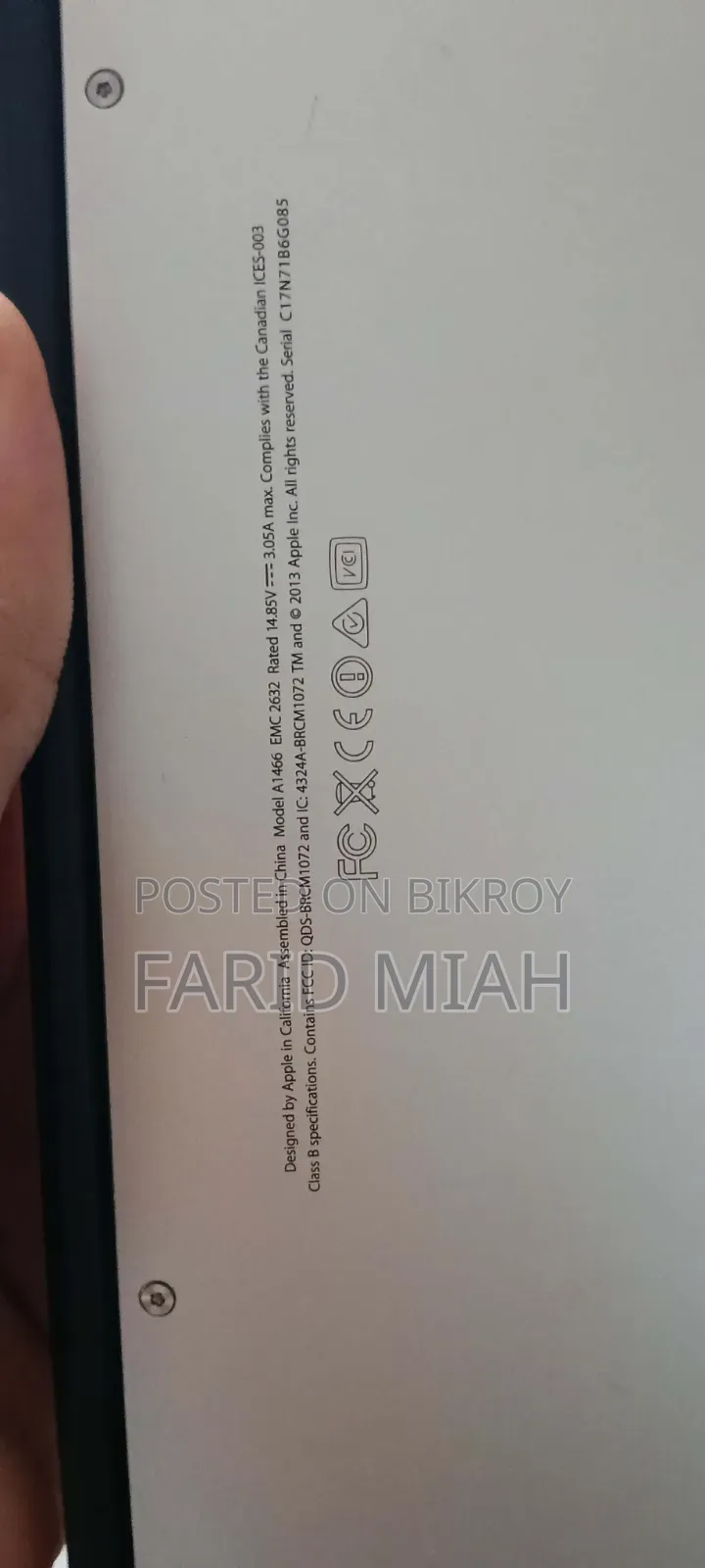 ল্যাপটপ অ্যাপল ম্যাকবুক ২০১৭ ৮জিবি ইন্টেল কোর আই৫ এসএসডি ২৫৬জিবি