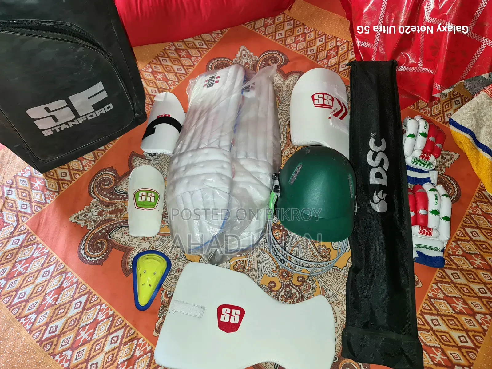 Cricket Set Kit (Bat, Pads, Helmet, etc.)