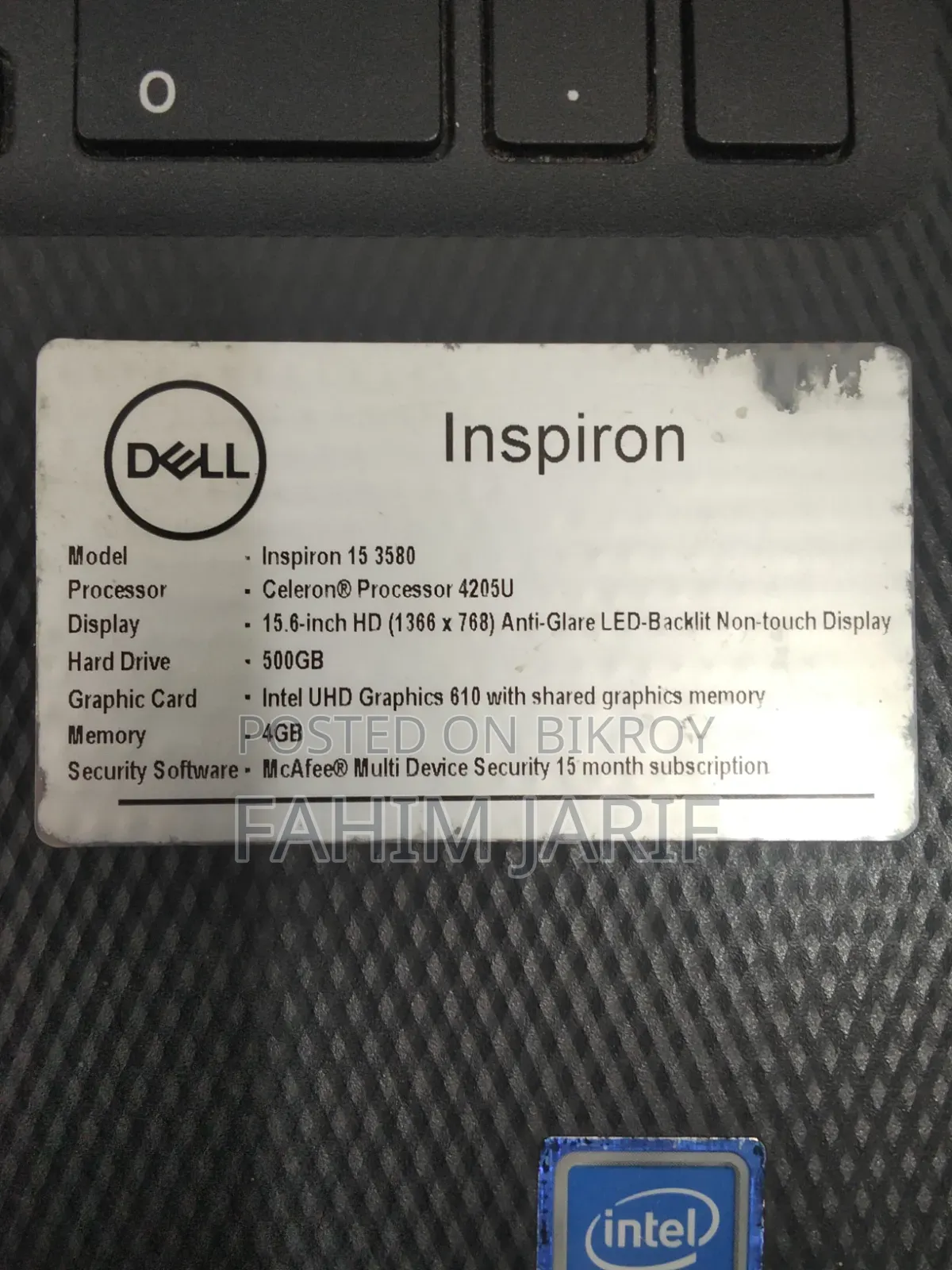 Laptop Dell Inspiron 15 4GB Intel Celeron HDD 512GB