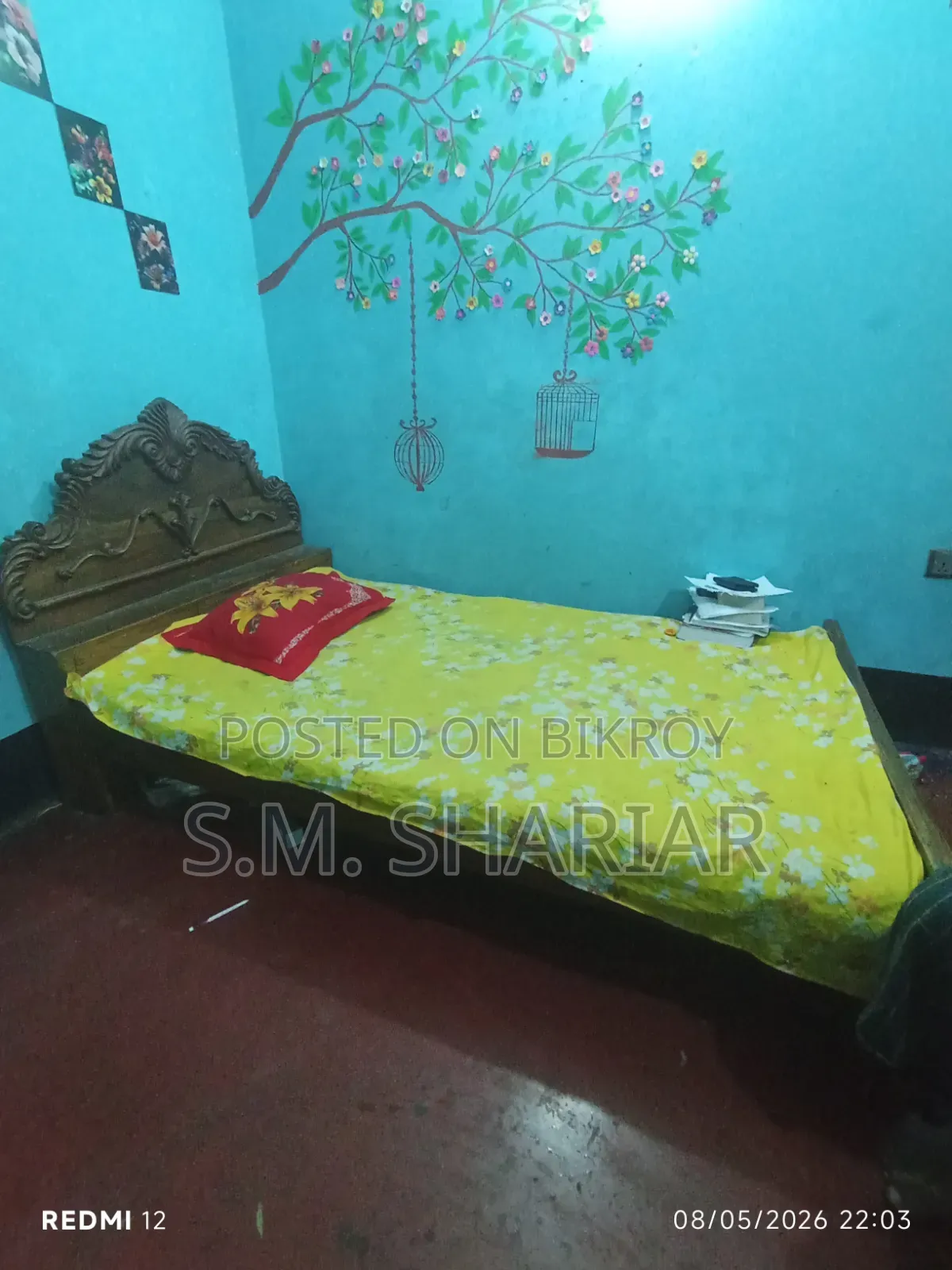 Single Wooden Bed for Sale