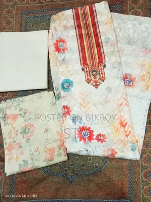 High-Quality Three-Piece Set with Embroidery Work