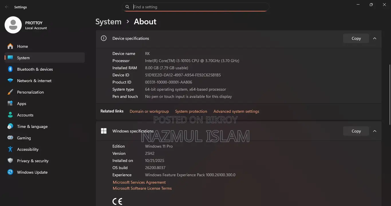 Desktop Computer Asus 8GB Intel Core I3 HDD+SSD 700GB